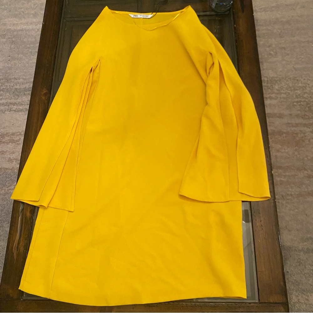 NWOT Zara Cape Sleeved Sheath Dress - Picture 10 of 11